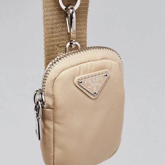 Prada Desert Beige Padded Re-Nylon Flap Shoulder Bag - 1BD290 - Picture 9 of 12